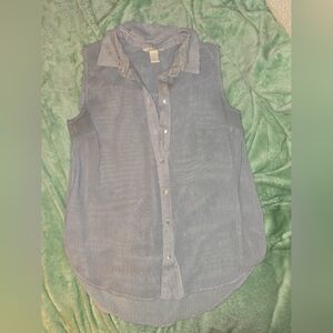 H&M Blue and White Striped Blouse